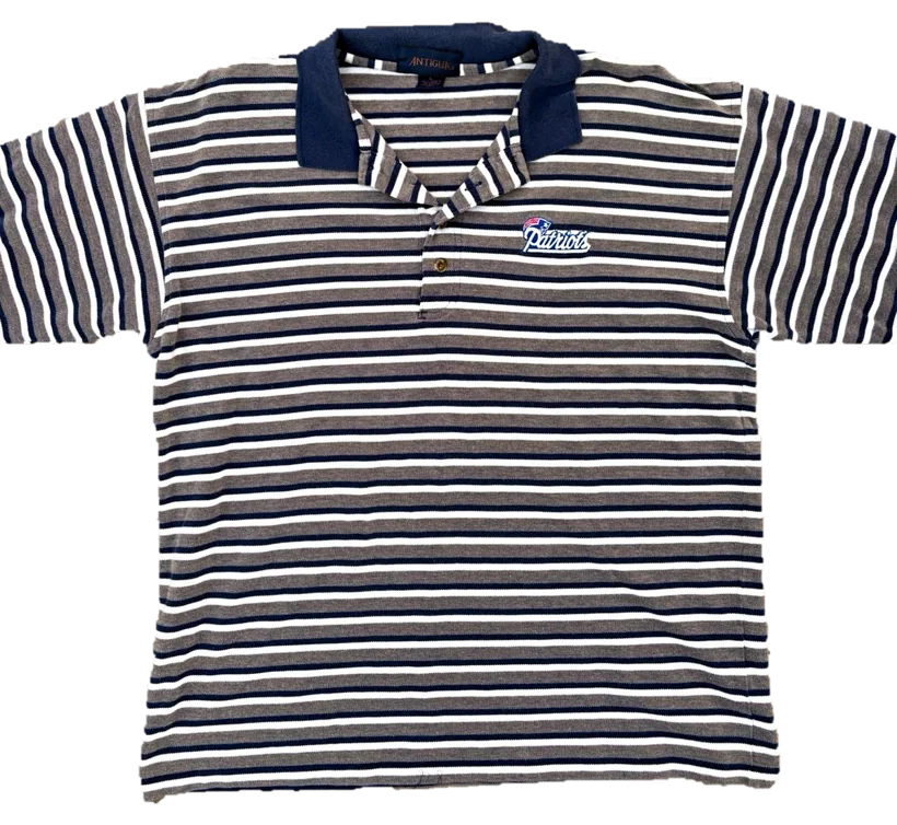 90s Patriots Striped Polo (sold)